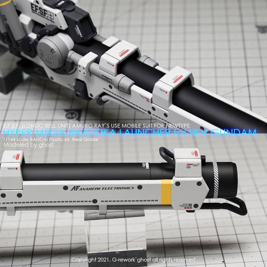 BANDAI - あざれ様専RG Hi-νガンダム・エフェクト・バズーカ・水転写デカール4点セット BANDAI - あざれ様専RG Hi-νガンダム・エフェクト・バズーカ・水